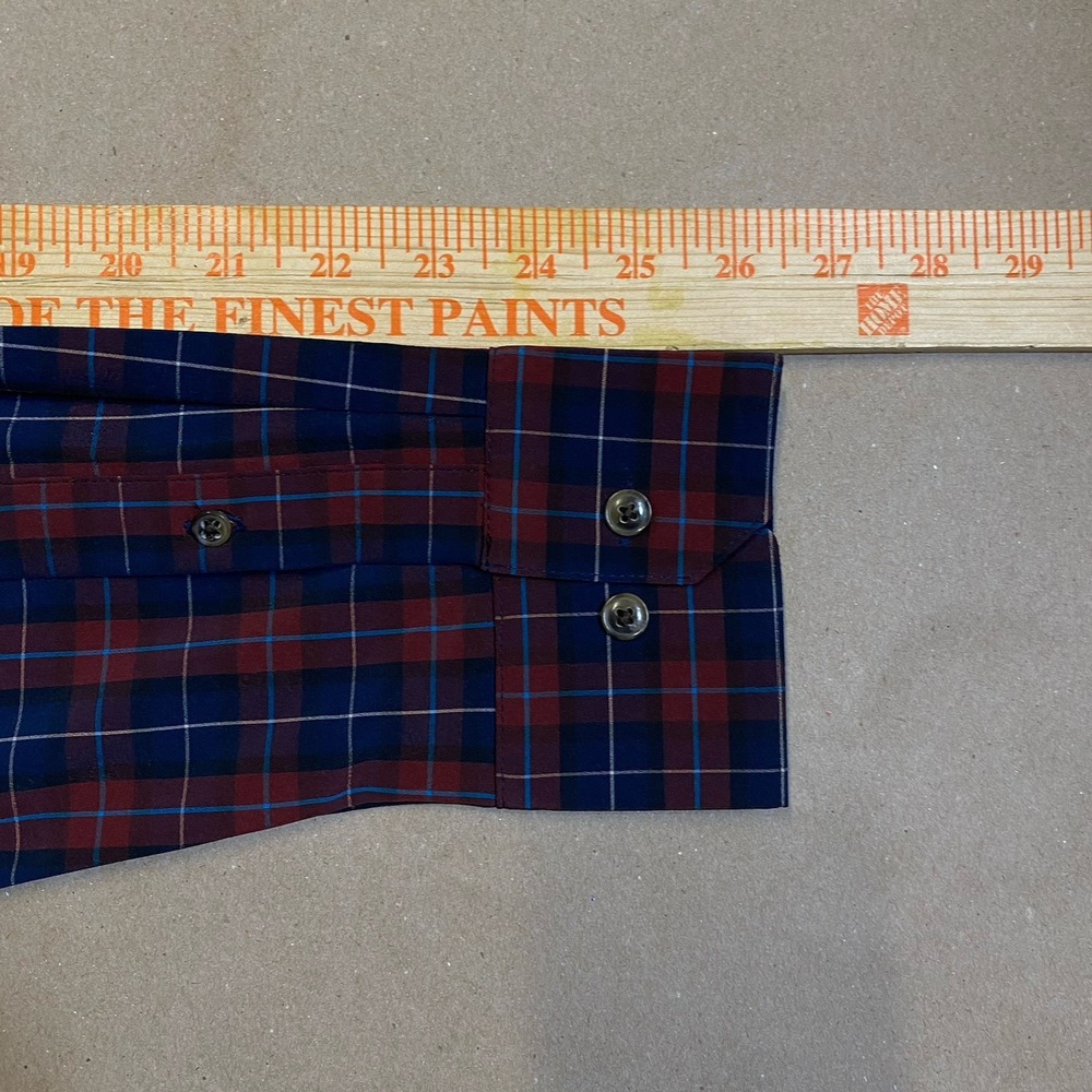 Mizzen Main Plaid Stretch Leeward Collection Shirt Large Red Spandex Mix - Picture 8 of 8
